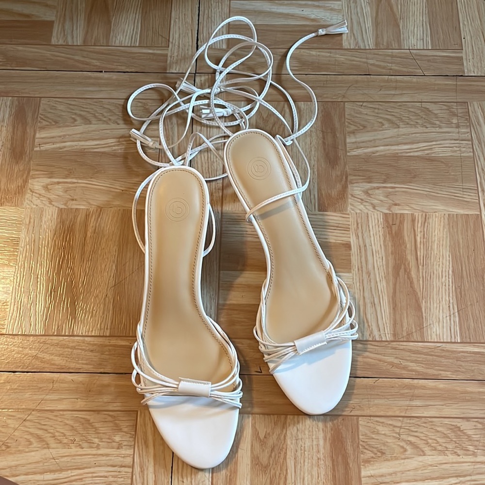Urban Outfitters strappy white sandals